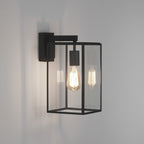 1354004 Box Lantern 350 Outdoor Wall Light Textured Black