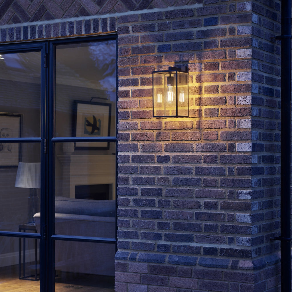 1354004 Box Lantern 350 Outdoor Wall Light Textured Black