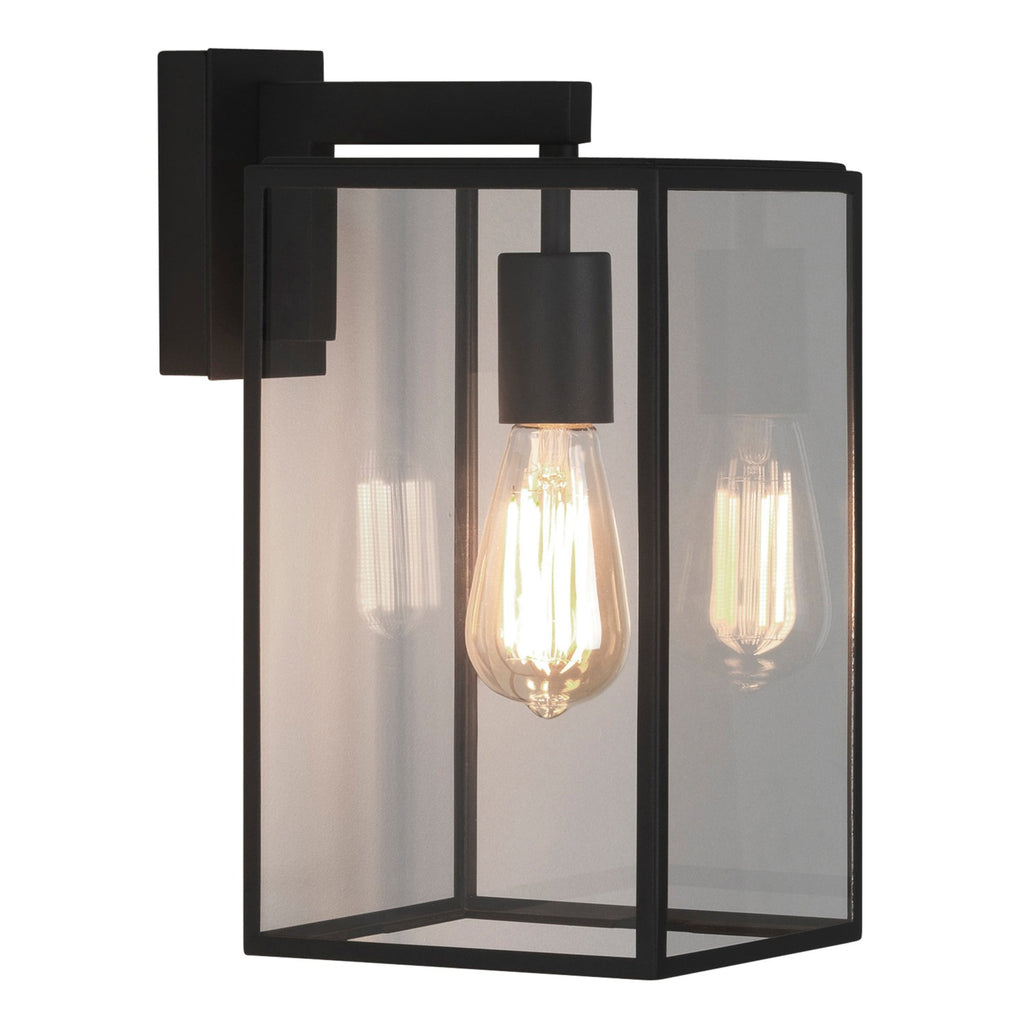 1354004 Box Lantern 350 Outdoor Wall Light Textured Black