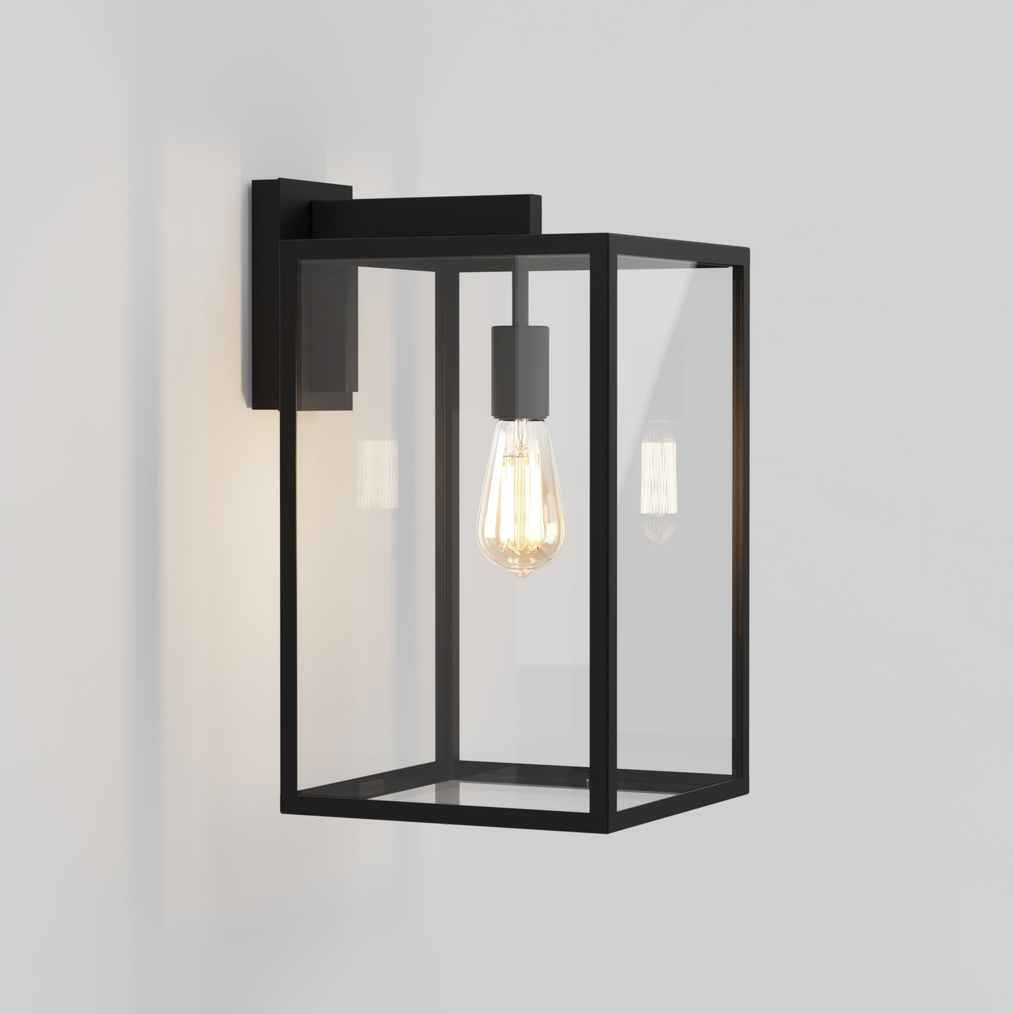 1354007 Box Lantern 450 Outdoor Wall Light Textured Black