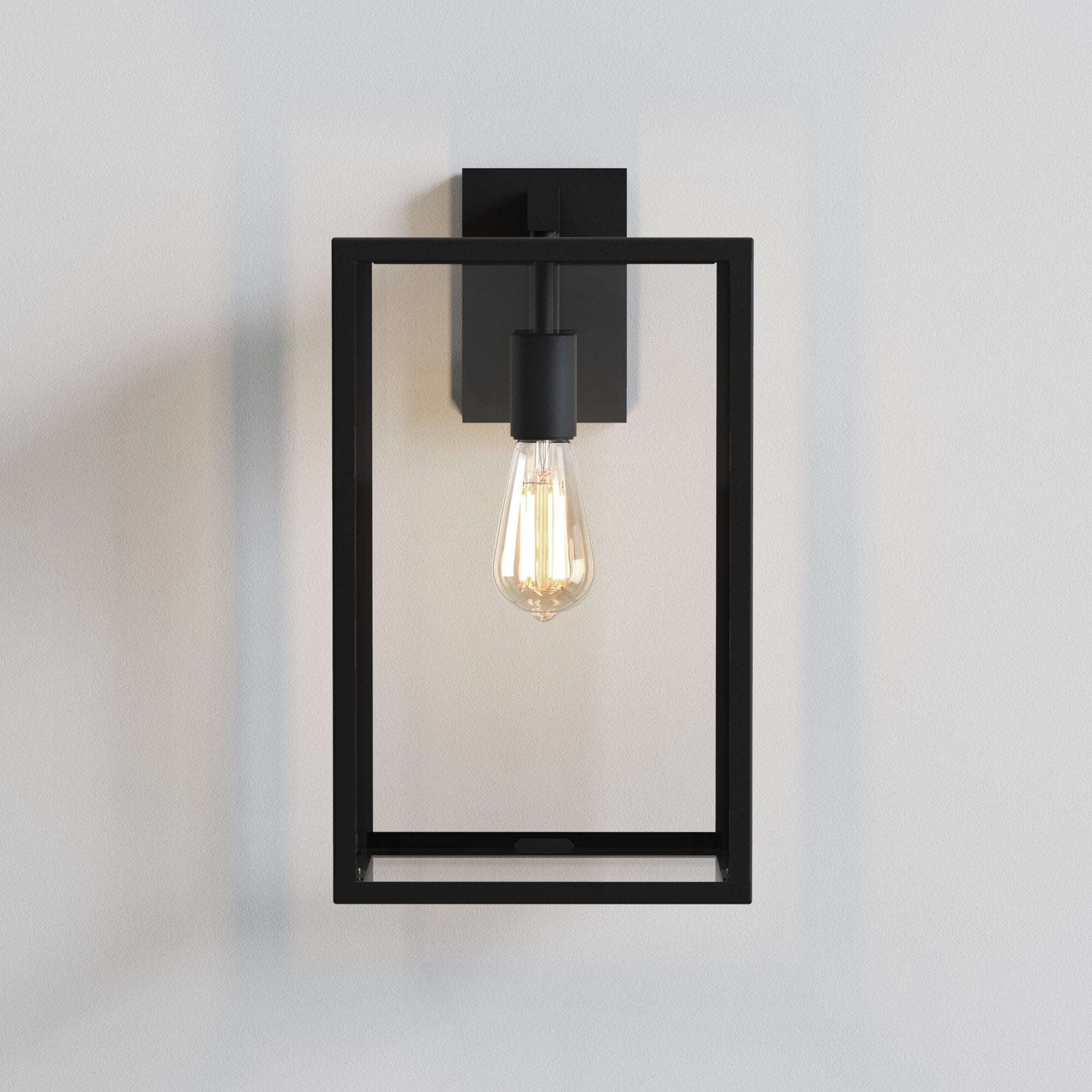 1354007 Box Lantern 450 Outdoor Wall Light Textured Black