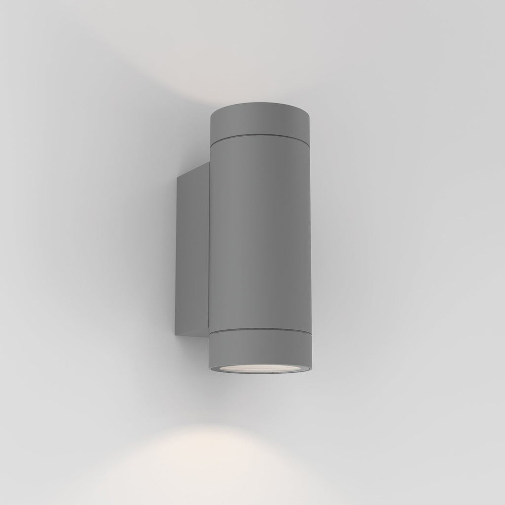 Dartmouth Twin GU10 Outdoor Wall  Light Textured Grey