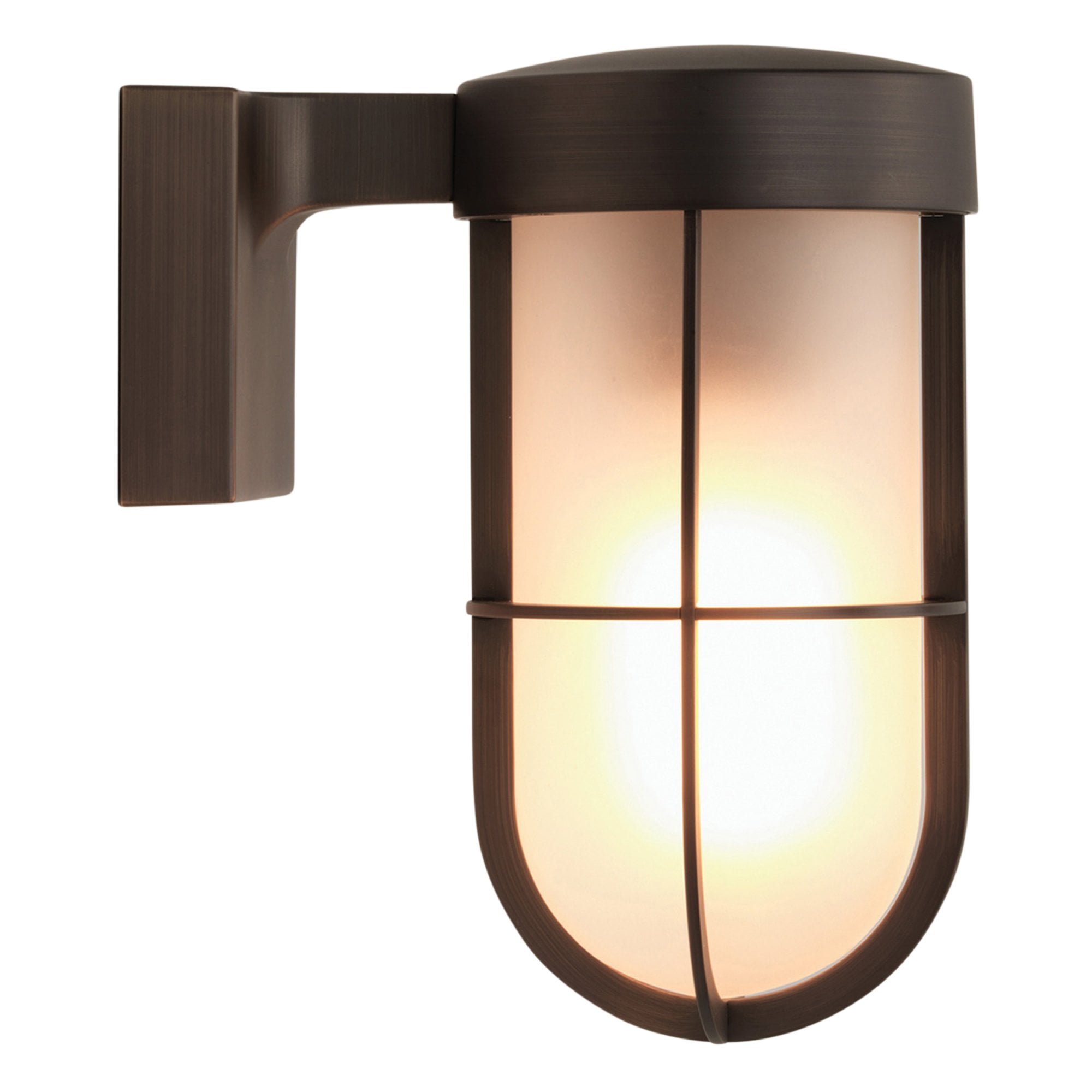 1368026 Cabin Wall Frosted Outdoor Wall Light Bronze