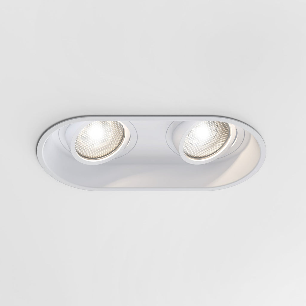 1249028 Minima Round Twin Adjustable Downlight/Recessed Spot Light Matt White