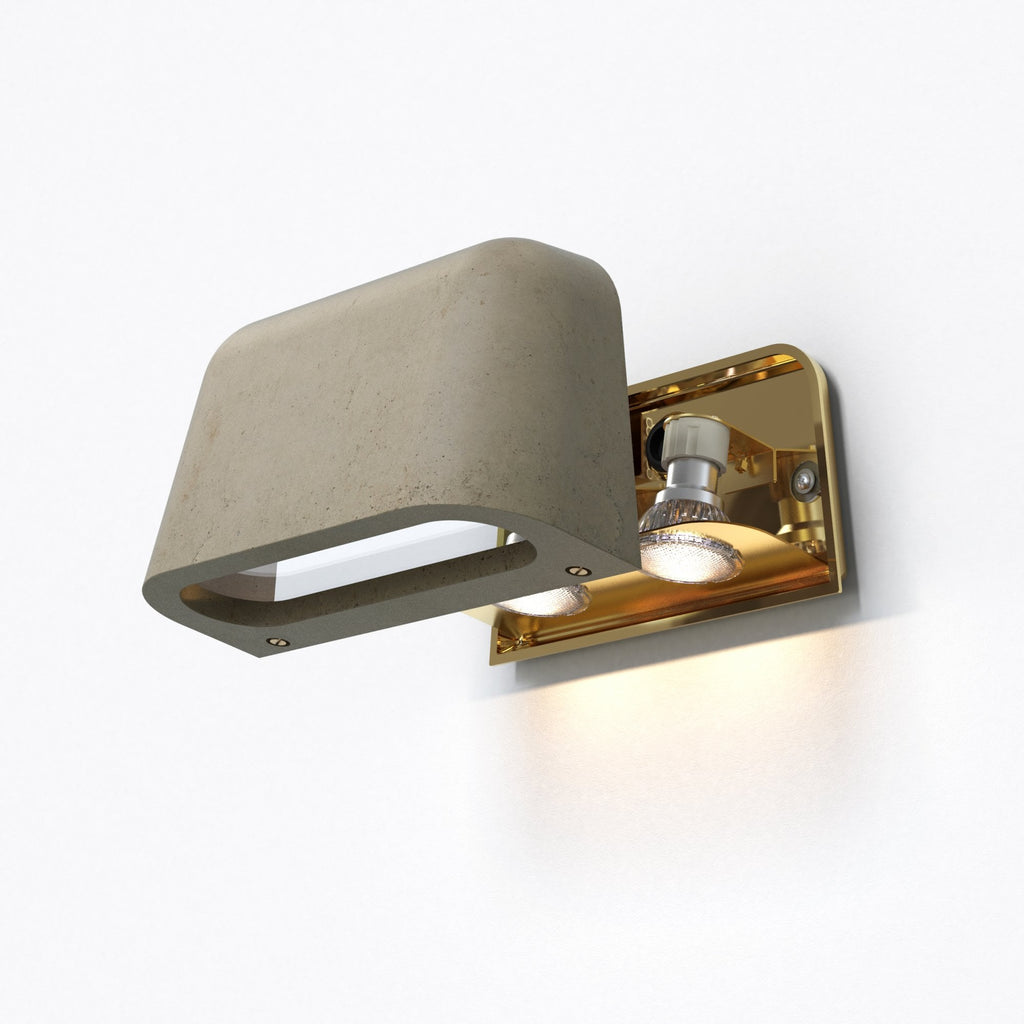 1317013 Mast Twin Outdoor Coastal Wall Light Matt Concrete
