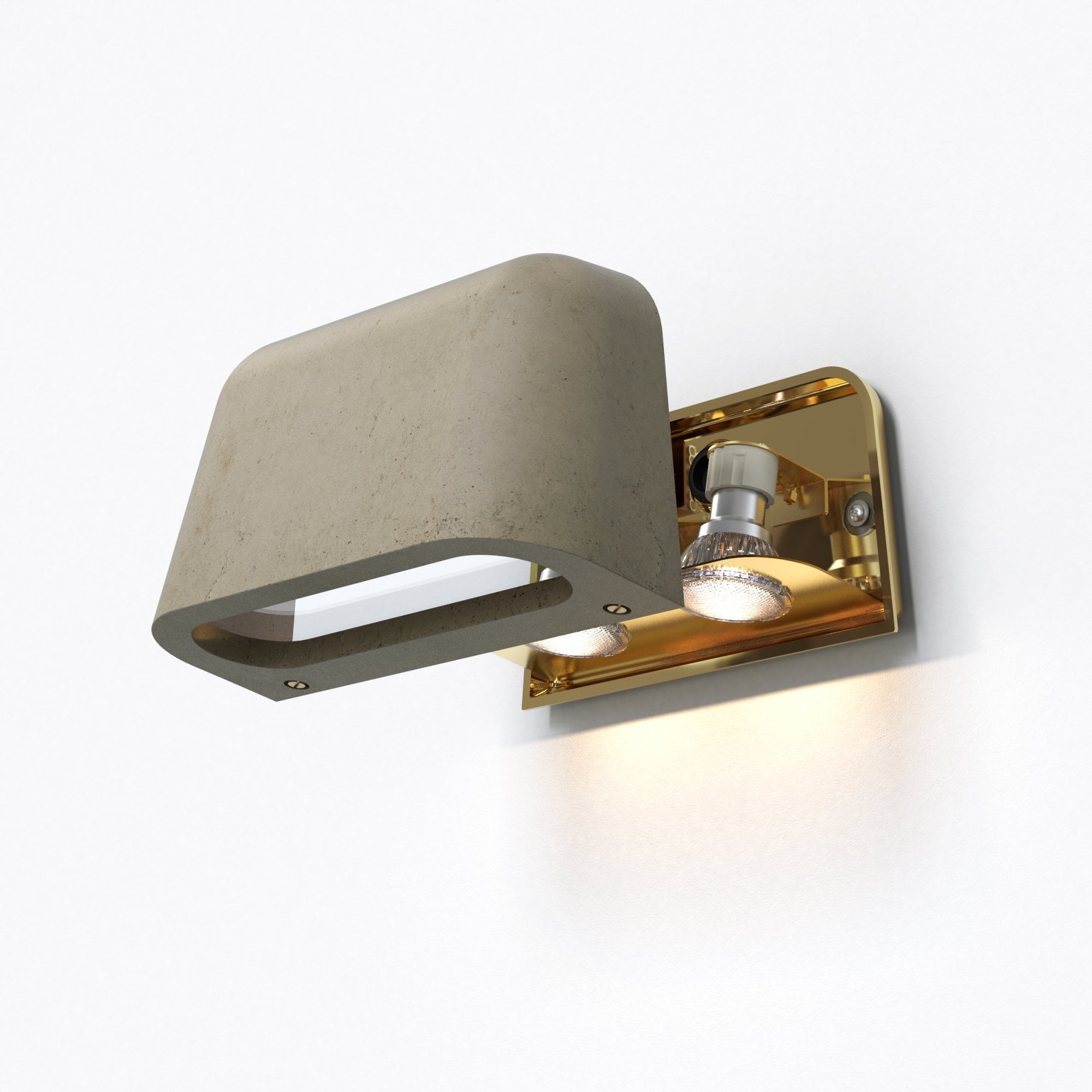 Mast Twin Outdoor Coastal Wall  Light Matt Concrete