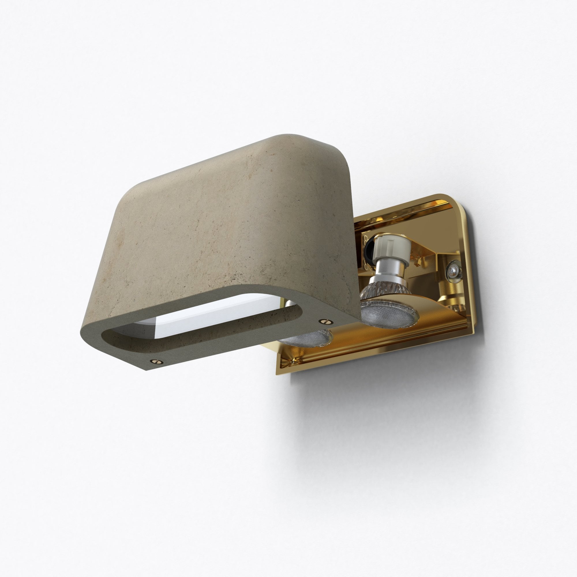 Mast Twin Outdoor Coastal Wall  Light Matt Concrete