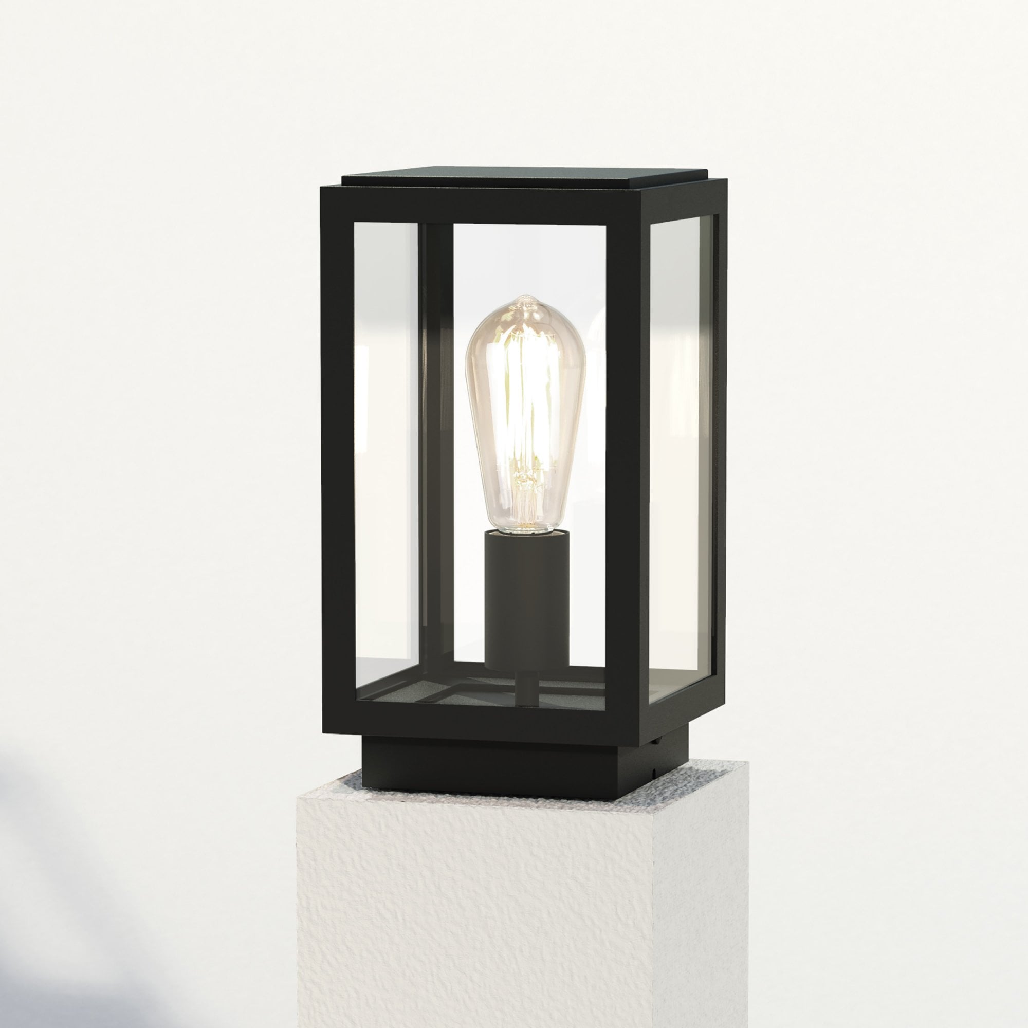 1095036 Homefield Pedestal Outdoor Pedestal Light Textured Black