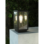 1095036 Homefield Pedestal Outdoor Pedestal Light Textured Black