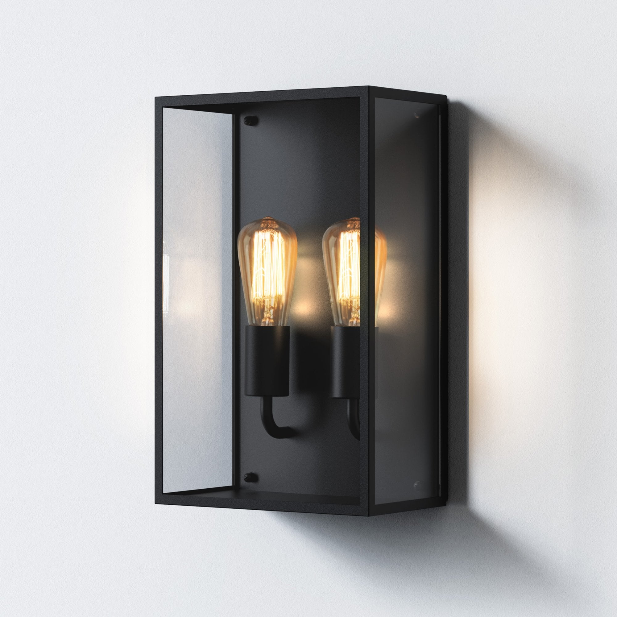1183027 Messina Twin Outdoor Wall Light Textured Black
