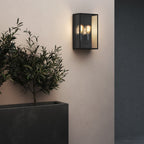 1183027 Messina Twin Outdoor Wall Light Textured Black