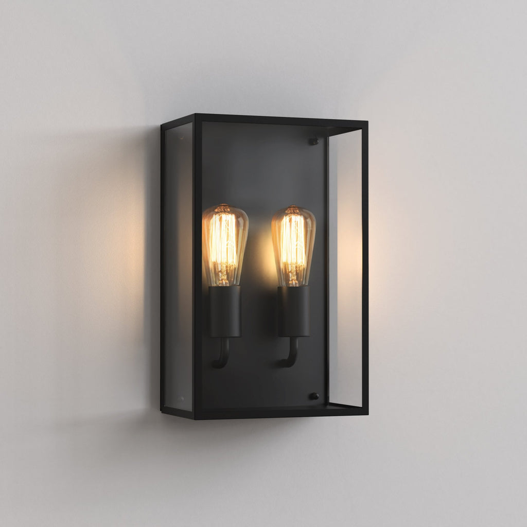 1183027 Messina Twin Outdoor Wall Light Textured Black