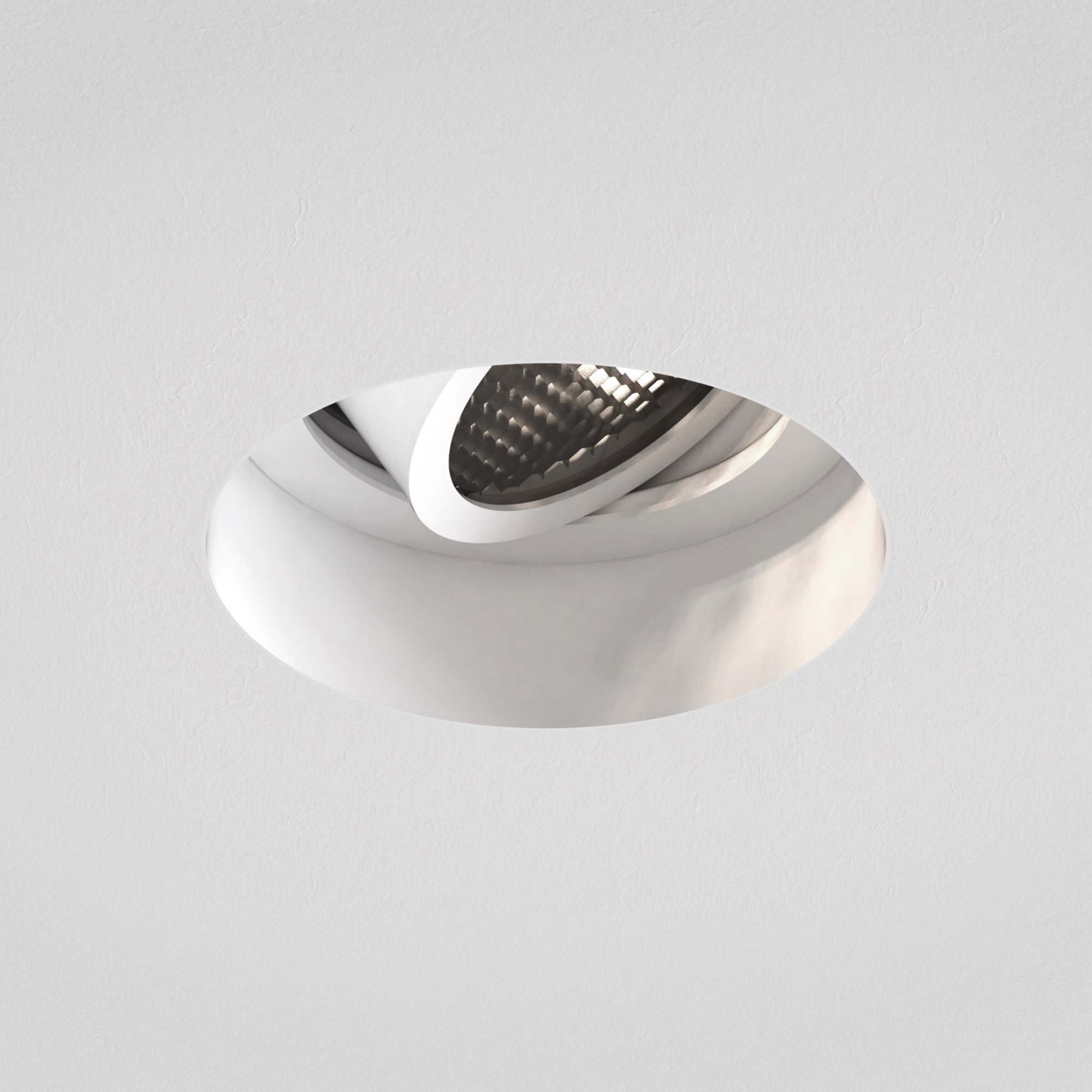 1248019 Trimless Slimline Round Adjustable Fire-Rated Downlight/Recessed Spot Light Matt White