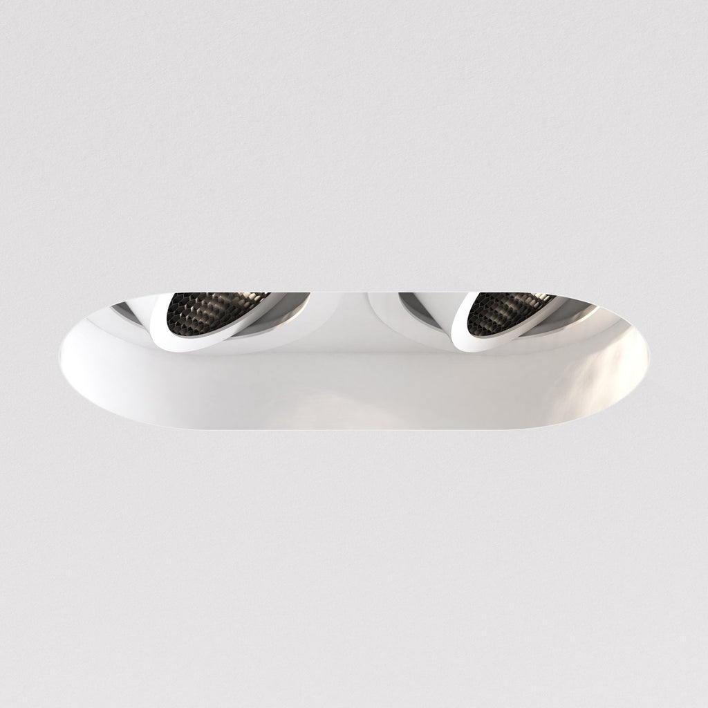 Trimless Round Twin Adjustable Downlight/Recessed Spot  Light Matt White