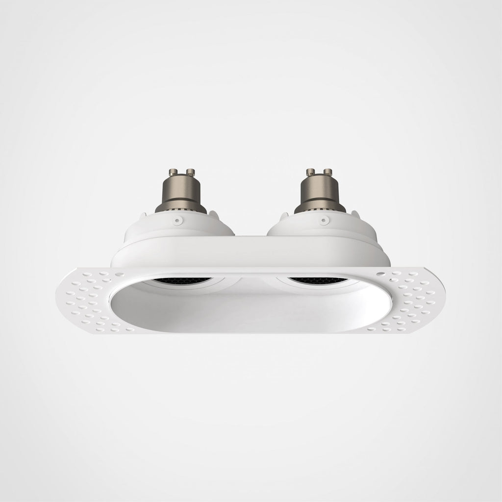 Trimless Round Twin Adjustable Downlight/Recessed Spot  Light Matt White
