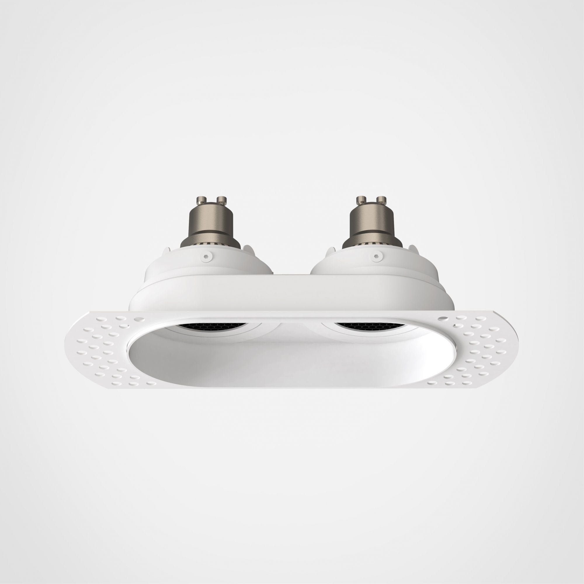 1248021 Trimless Round Twin Adjustable Downlight/Recessed Spot Light Matt White