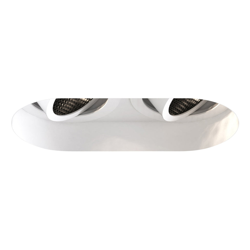 Trimless Round Twin Adjustable Downlight/Recessed Spot  Light Matt White