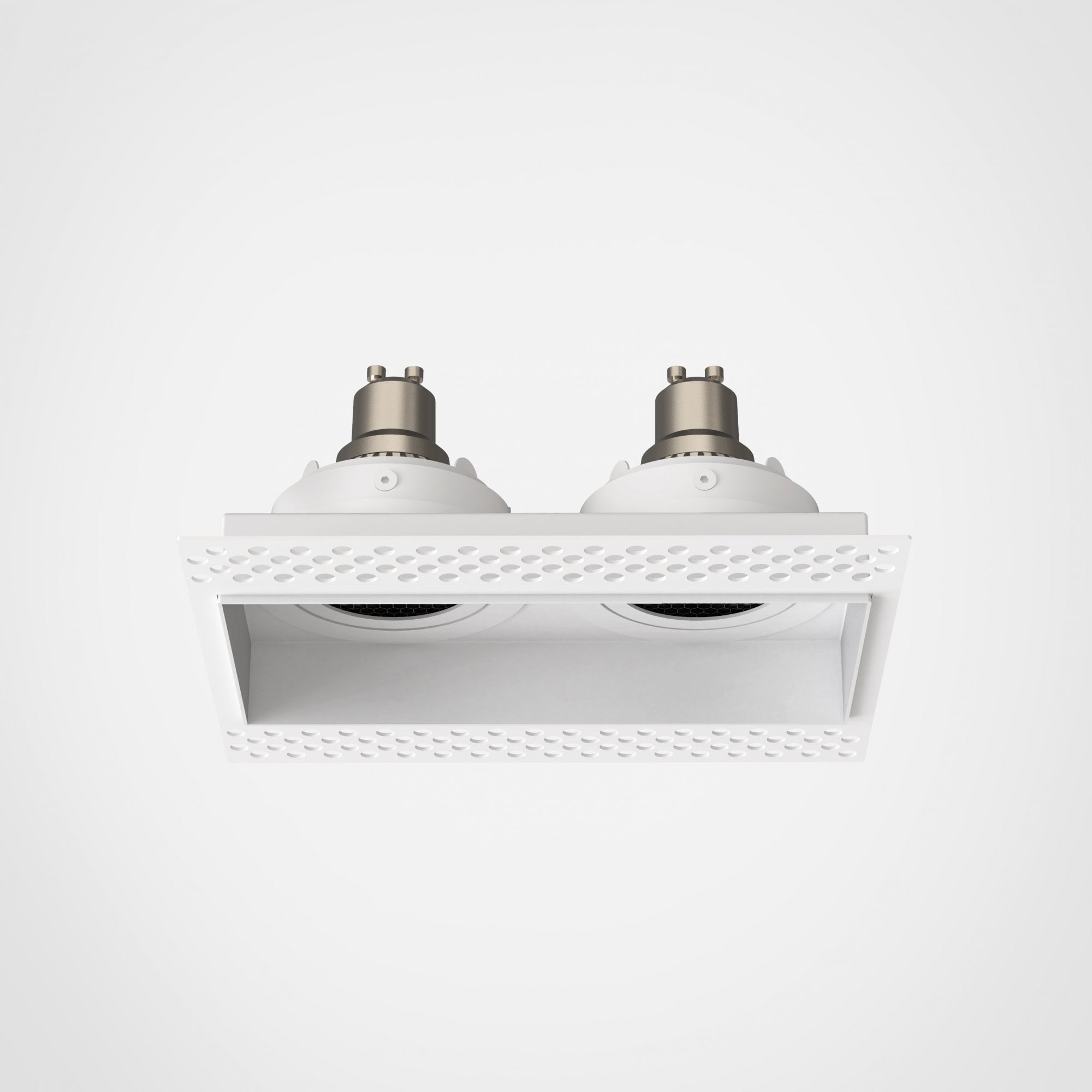 1248022 Trimless Square Twin Adjustable Downlight/Recessed Spot Light Matt White