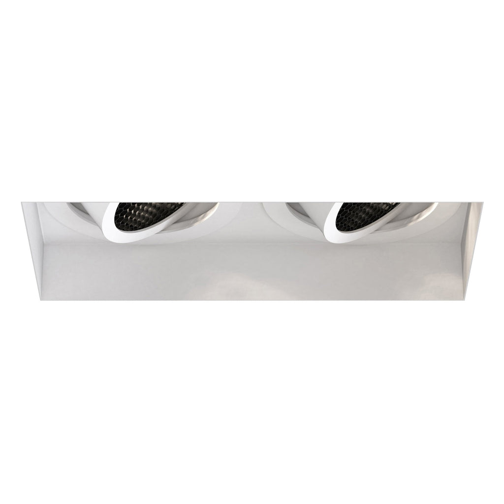 1248022 Trimless Square Twin Adjustable Downlight/Recessed Spot Light Matt White