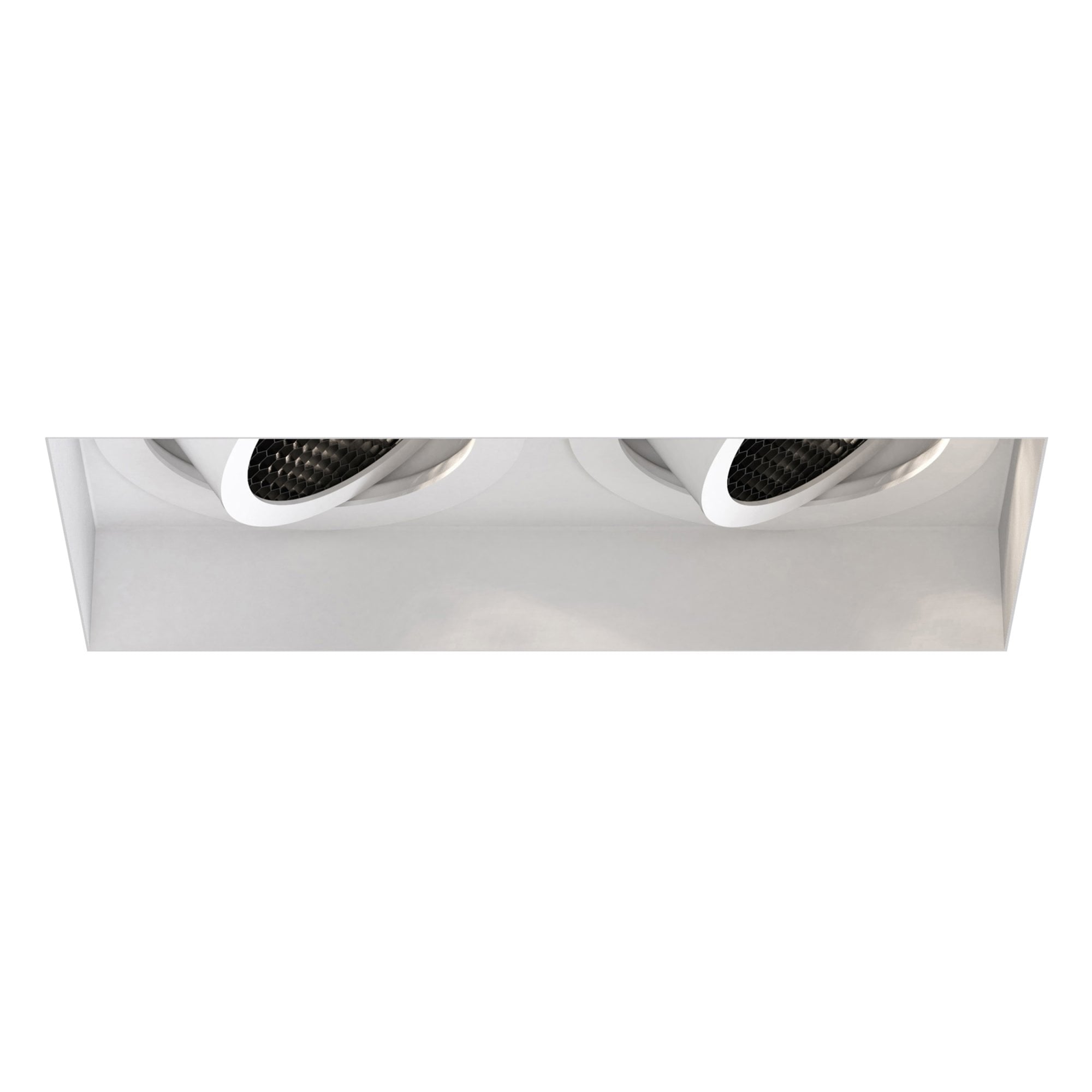 1248022 Trimless Square Twin Adjustable Downlight/Recessed Spot Light Matt White