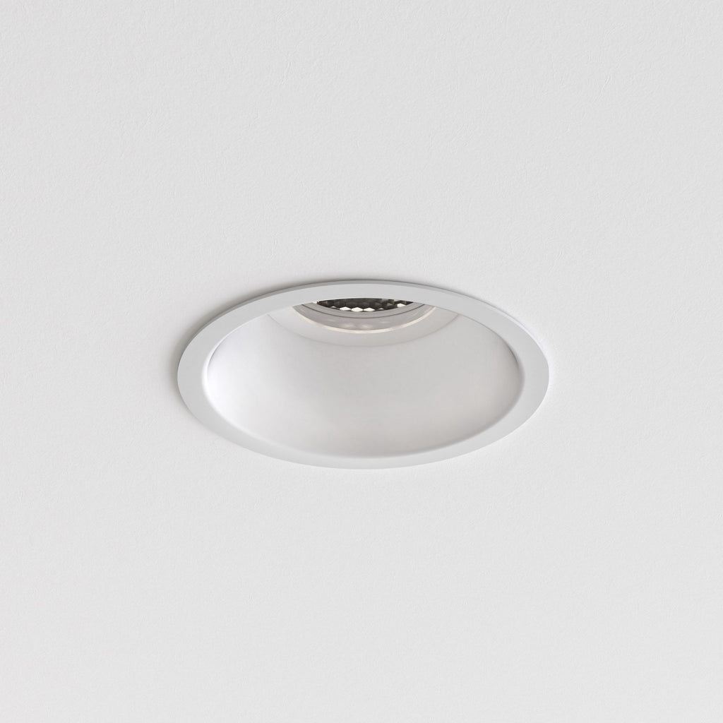 1249034 Astro Minima Slimline Round Fixed Fire-Rated IP65 Bathroom Downlight Matt White — Pack of 12- £18.14 each