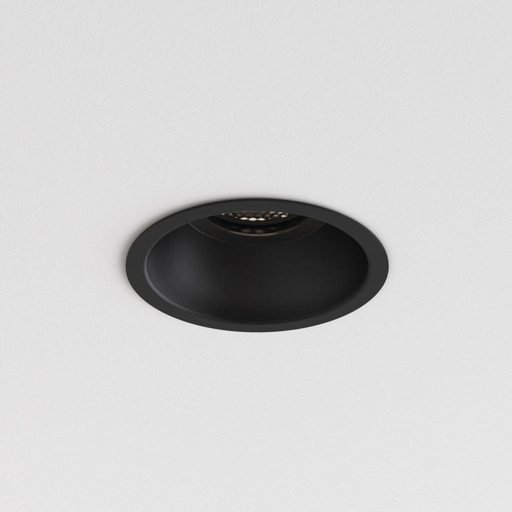 1249035 Minima Slimline Round Fixed Fire-Rated Bathroom Downlight/Recessed Spot Light Matt Black