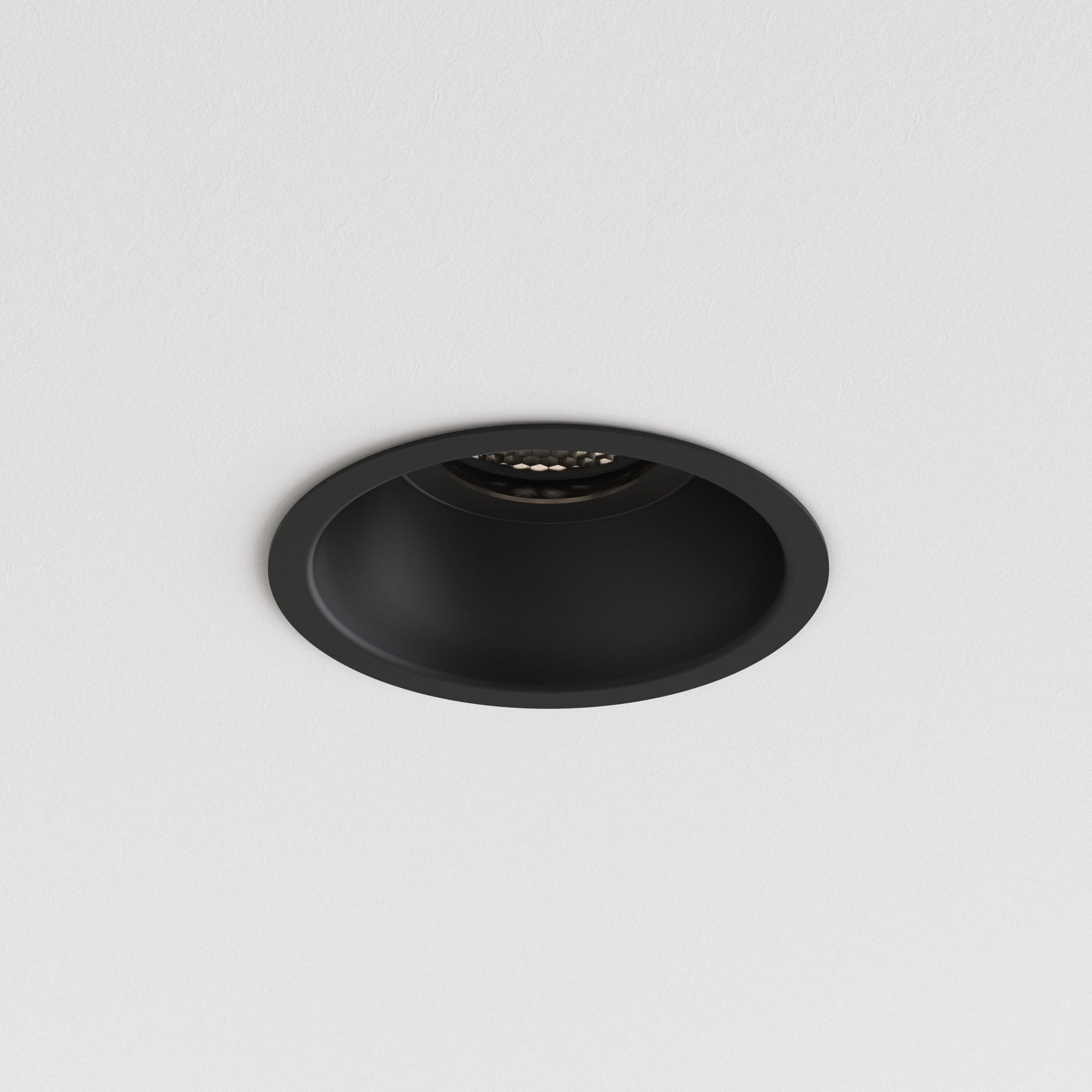 1249035 Minima Slimline Round Fixed Fire-Rated Bathroom Downlight/Recessed Spot Light Matt Black