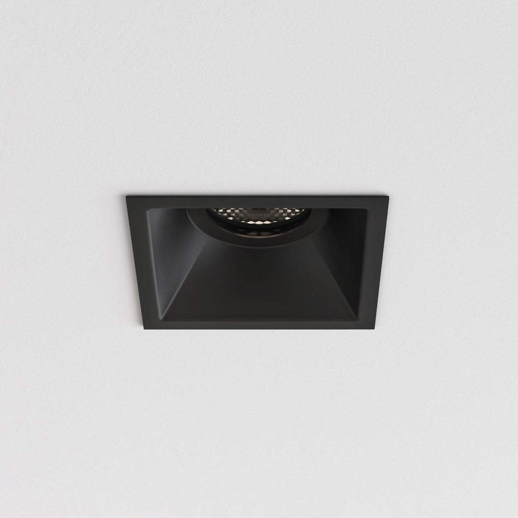 1249039 Minima Slimline Square Fixed Fire-Rated Bathroom Downlight/Recessed Spot Light Matt Black