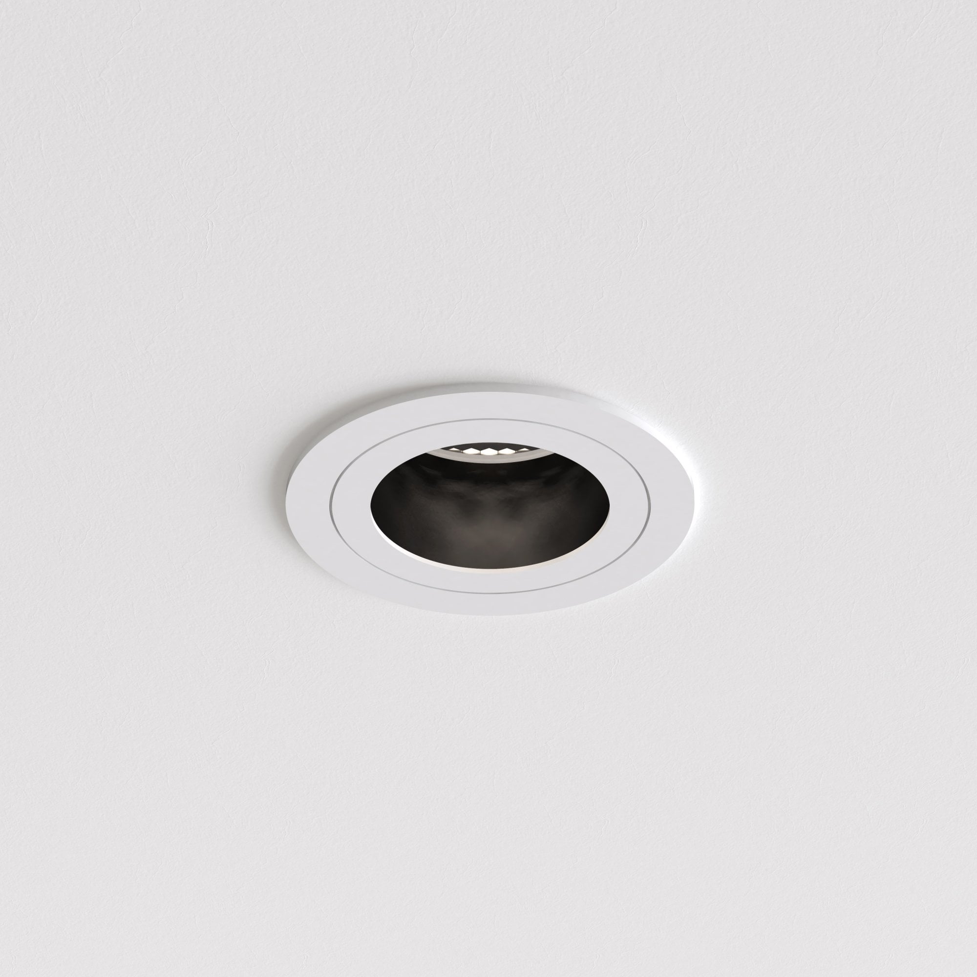 1434001 Pinhole Slimline Round Fixed Fire-Rated Bathroom Downlight/Recessed Spot Light Matt White