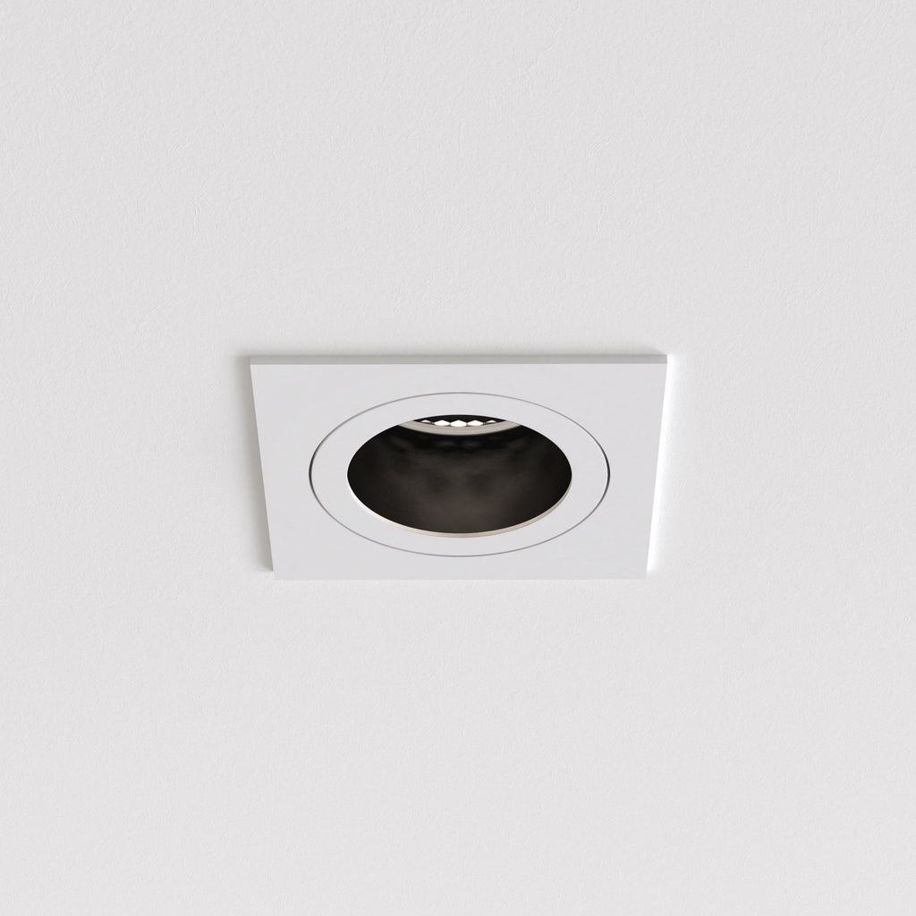 1434002 Pinhole Slimline Square Fixed Fire-Rated Bathroom Downlight/Recessed Spot Light Matt White