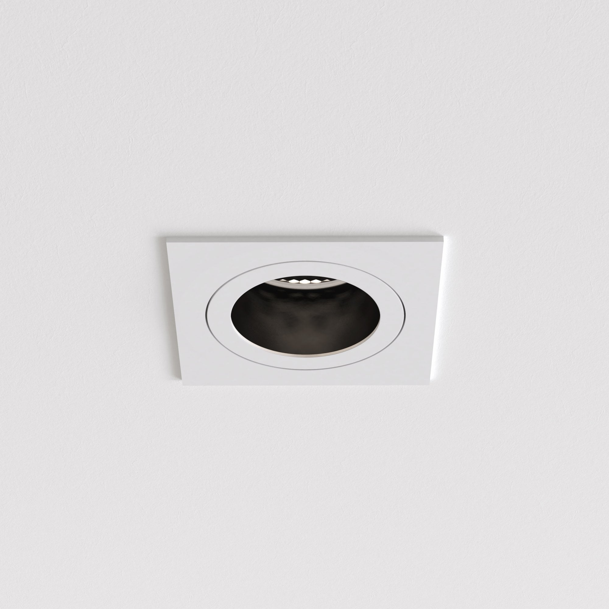 1434002 Pinhole Slimline Square Fixed Fire-Rated Bathroom Downlight/Recessed Spot Light Matt White