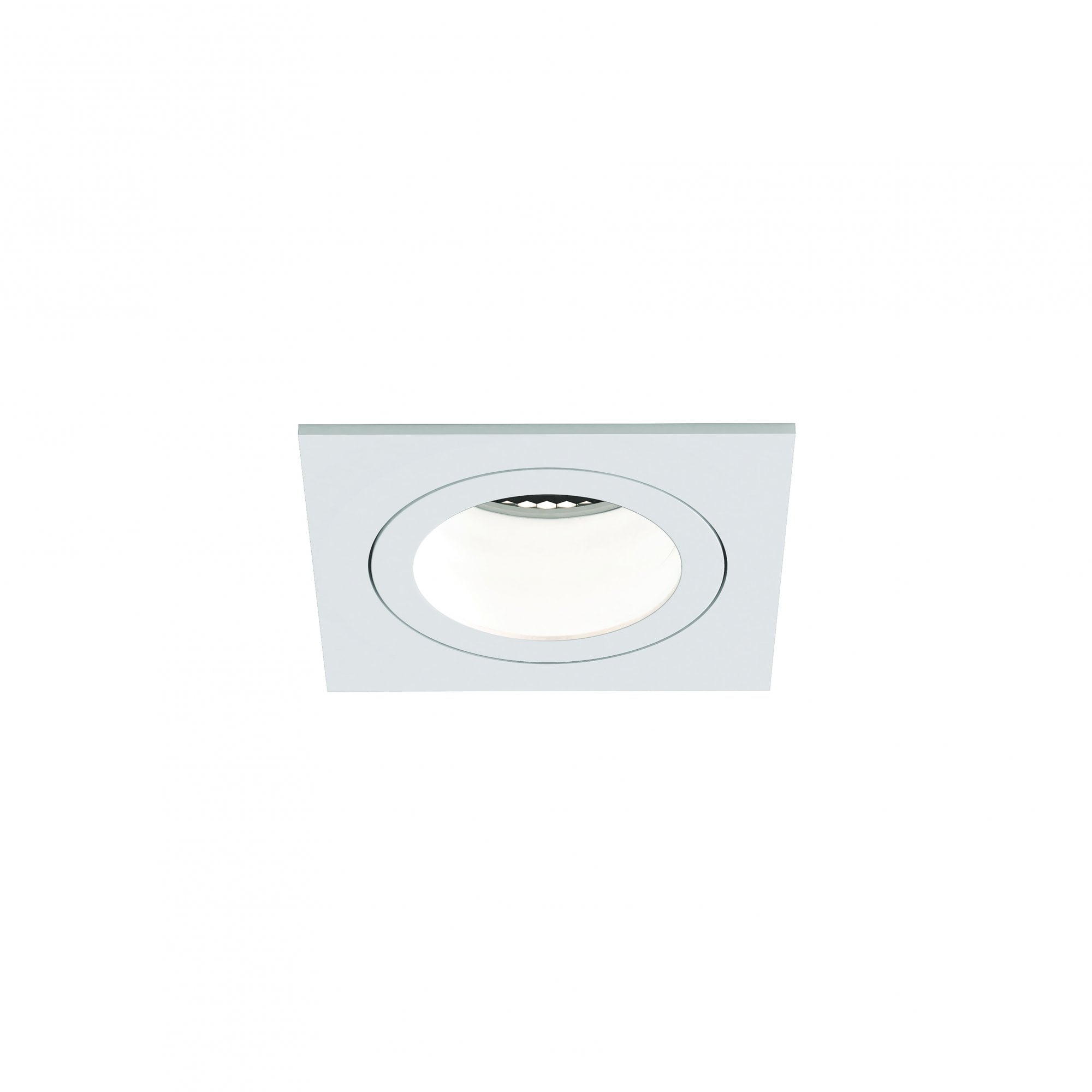 1434002 Pinhole Slimline Square Fixed Fire-Rated Bathroom Downlight/Recessed Spot Light Matt White
