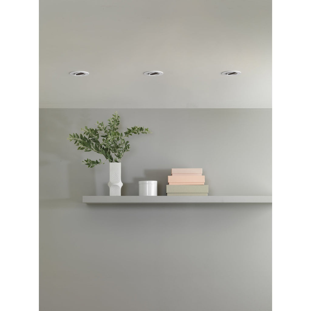 1434004 Pinhole Slimline Square Adjustable Fire-Rated Downlight/Recessed Spot Light Matt White