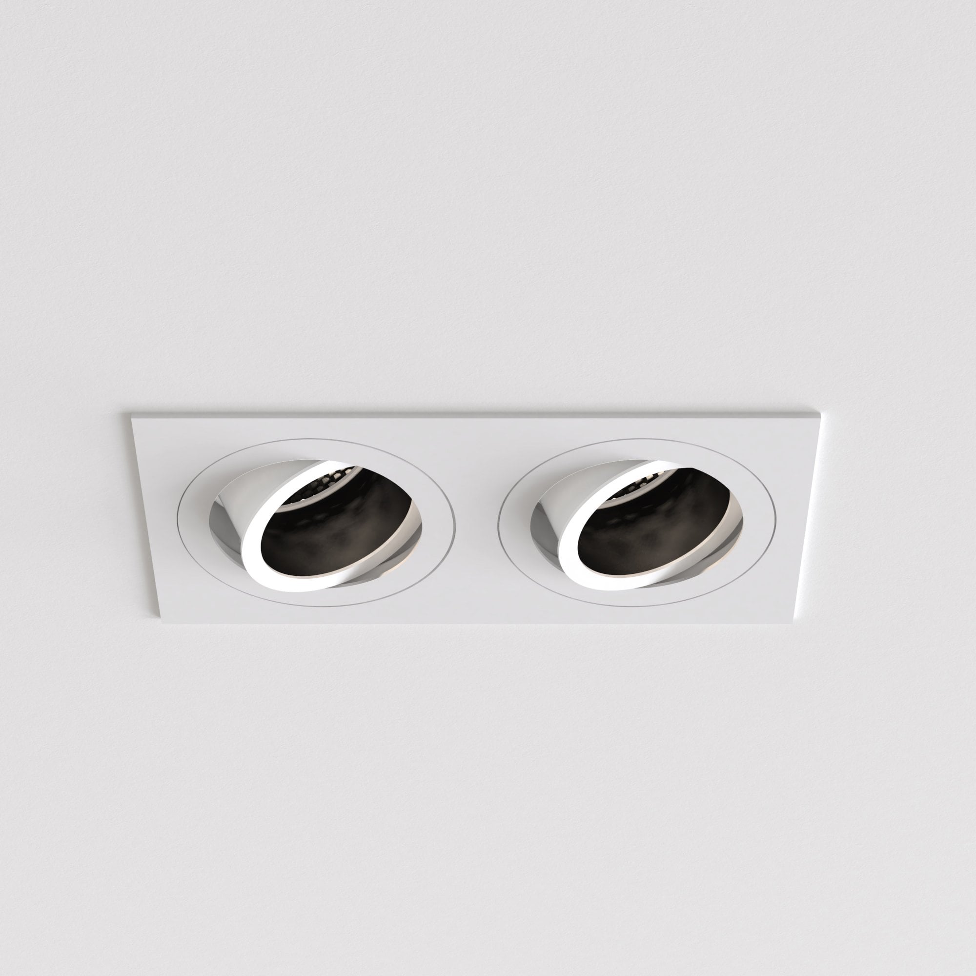 Pinhole Square Twin Adjustable Downlight/Recessed Spot  Light Matt White
