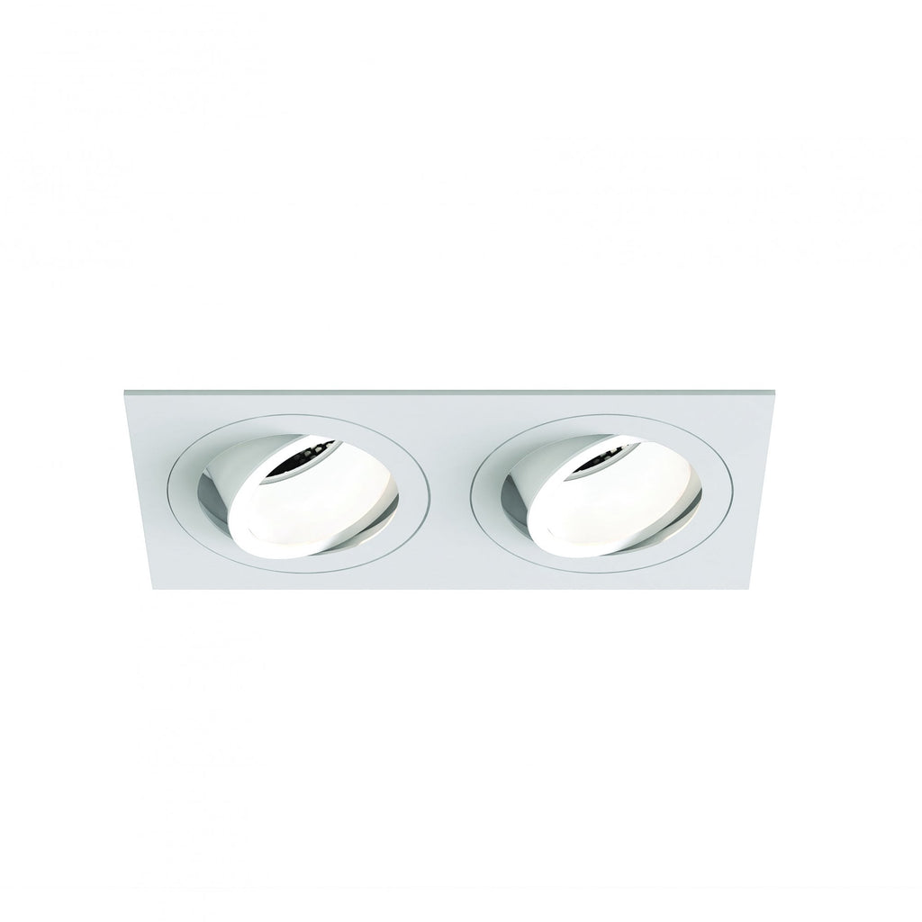 1434005 Pinhole Square Twin Adjustable Downlight/Recessed Spot Light Matt White