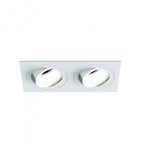 1434005 Pinhole Square Twin Adjustable Downlight/Recessed Spot Light Matt White
