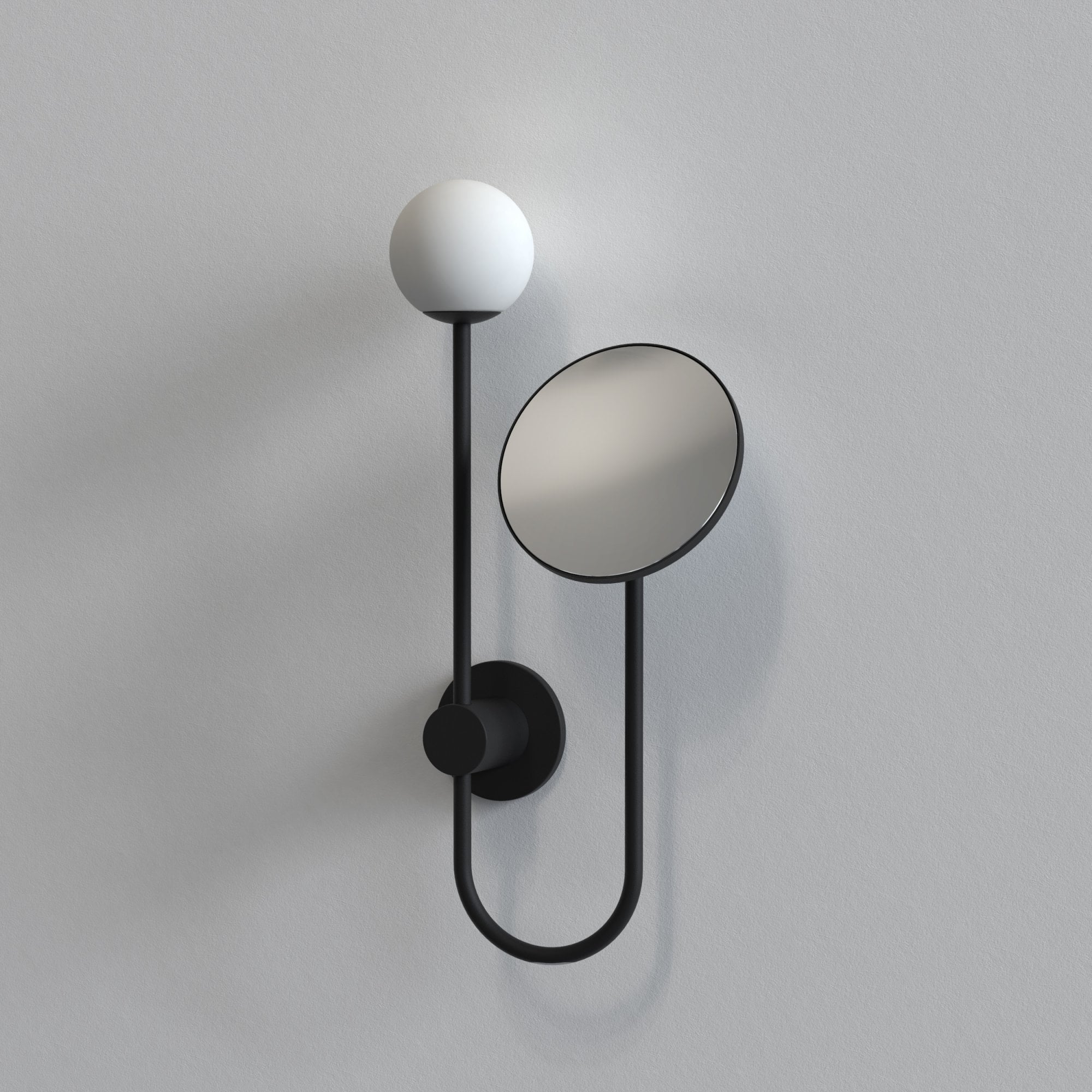 1424003 Orb Bathroom Magnifying Mirror Matt Black