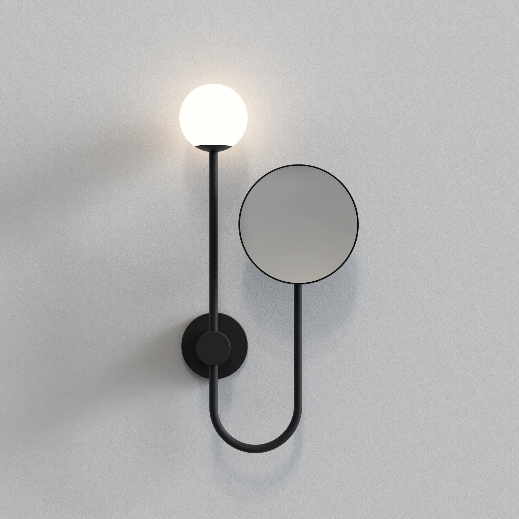 1424003 Orb Bathroom Magnifying Mirror Matt Black