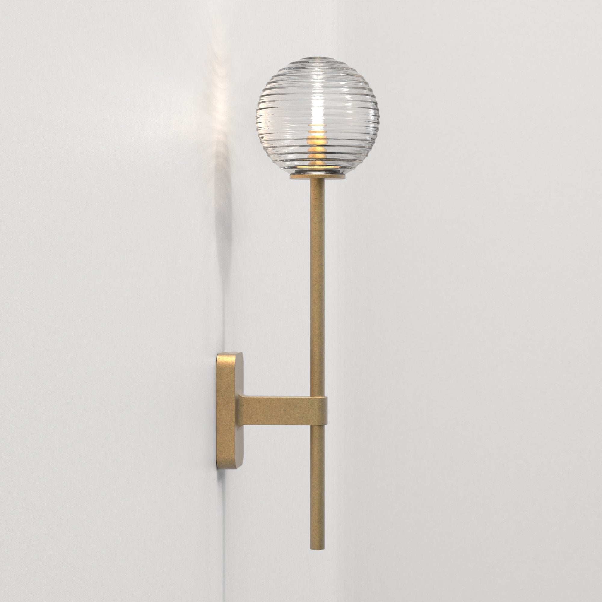 1429009 Tacoma Single Grande Bathroom Wall Light Antique Brass