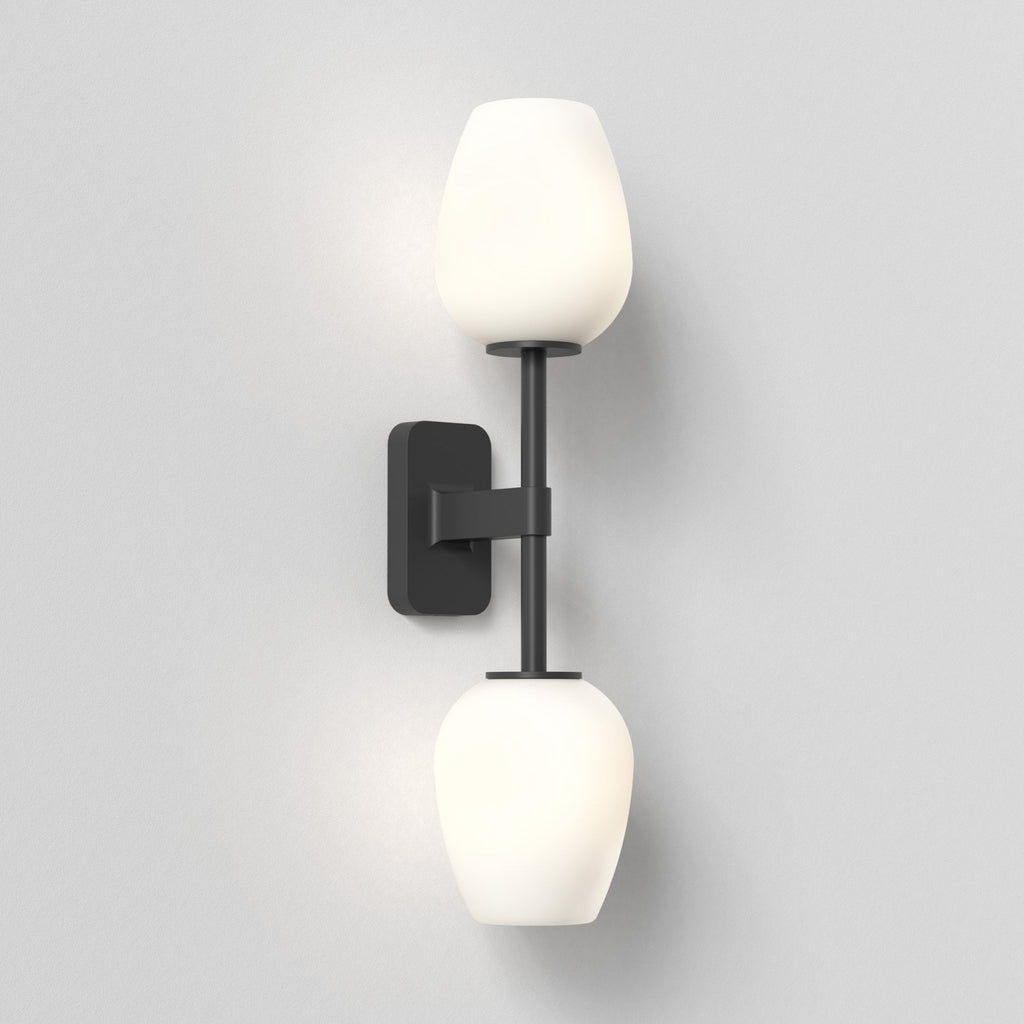 1429005 Tacoma Twin Bathroom Wall Light Matt Black