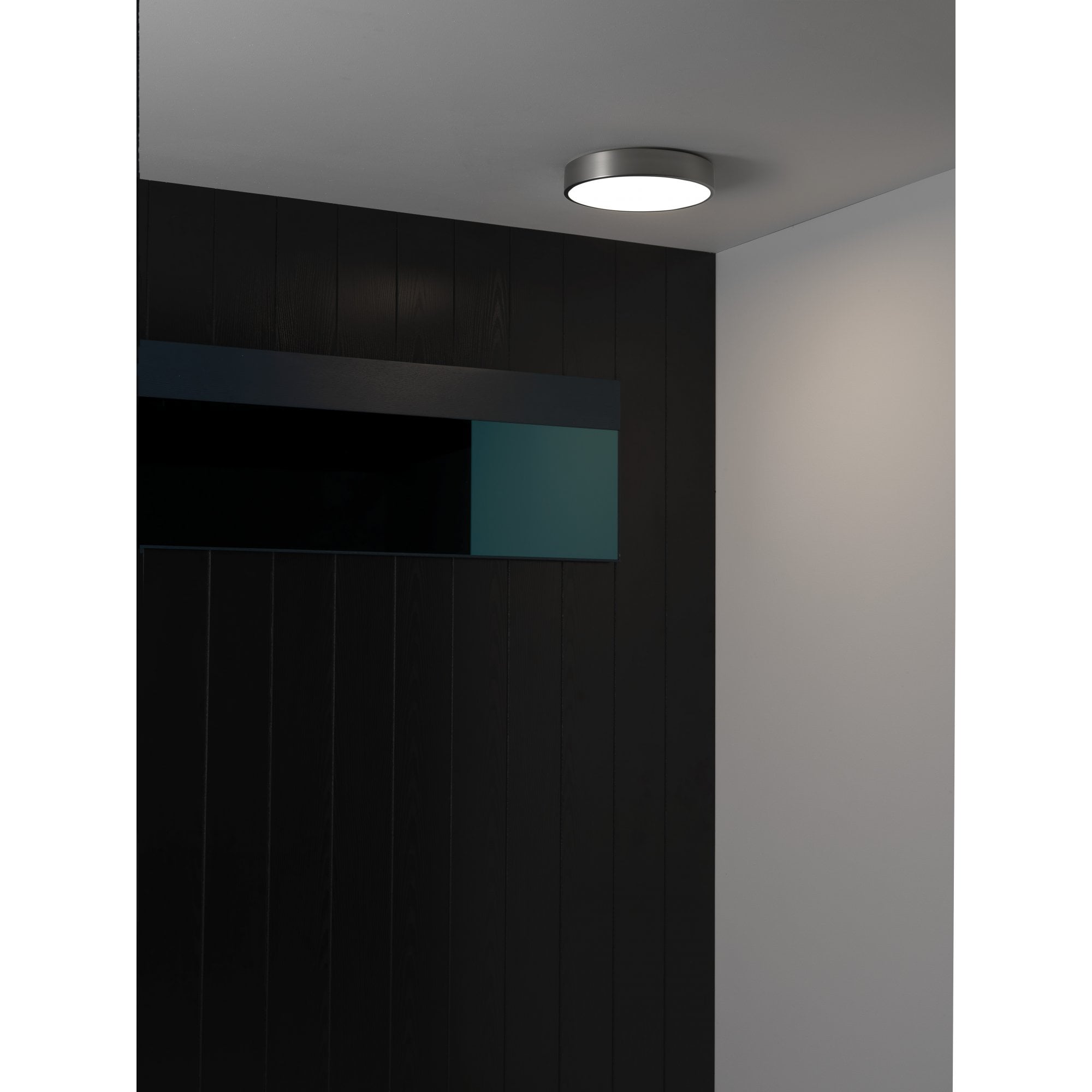 1125015 Mallon LED Bathroom Ceiling Light Matt Nickel