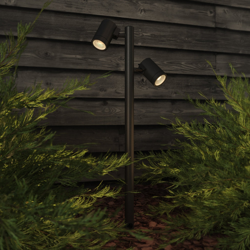 1401024 Bayville Spike Spot 900 Twin LED Outdoor Spotlight Textured Black