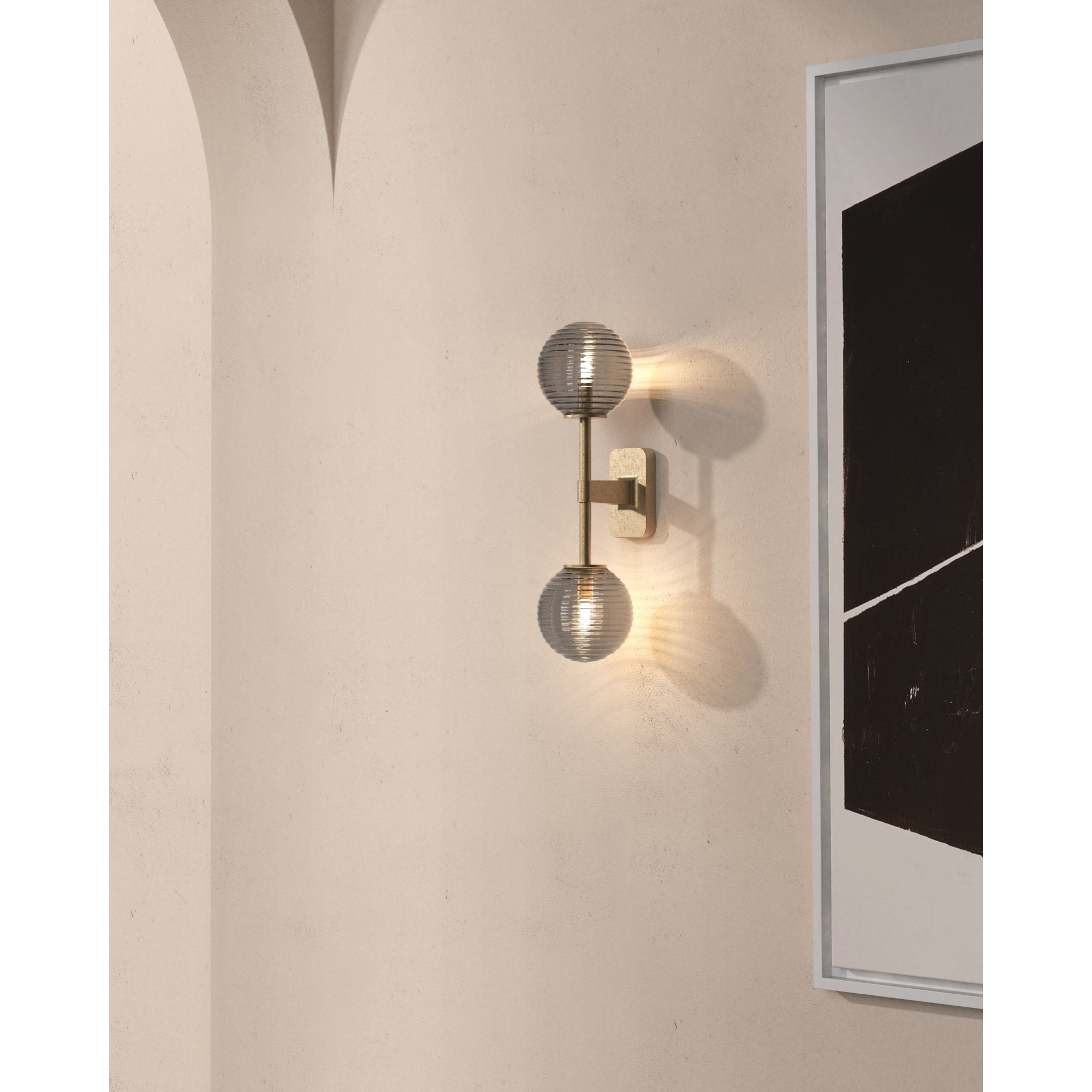 1429008 Tacoma Twin Bathroom Wall Light Antique Brass