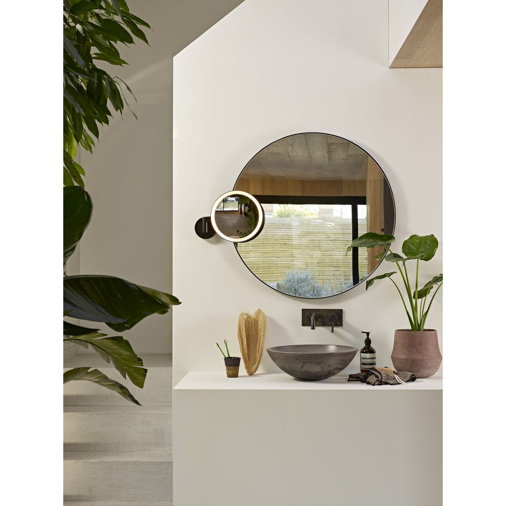1447001 Nagoya Bathroom Magnifying Mirror Matt Black