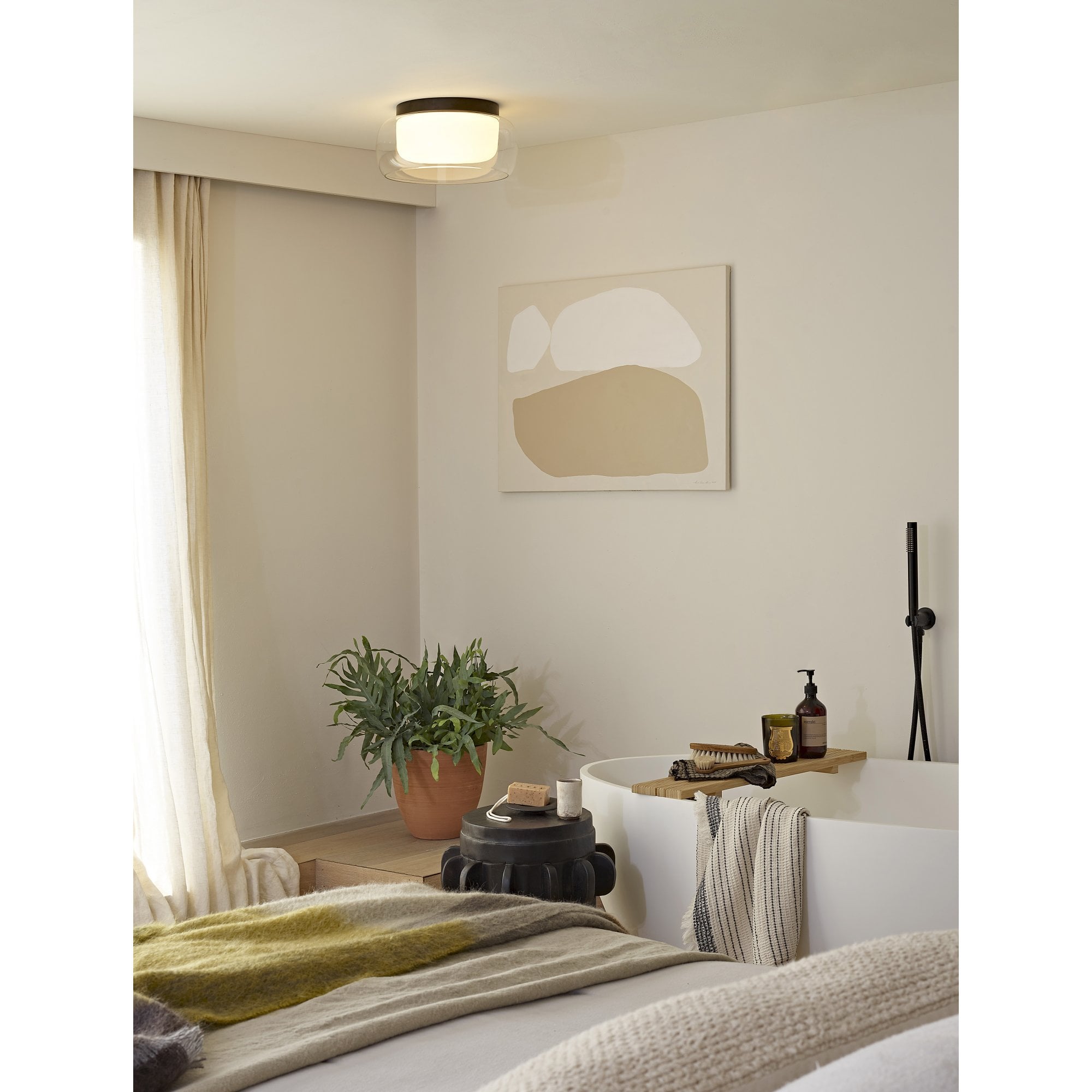 1450011 Aquina Ceiling 360 Bathroom Ceiling Light Matt Black