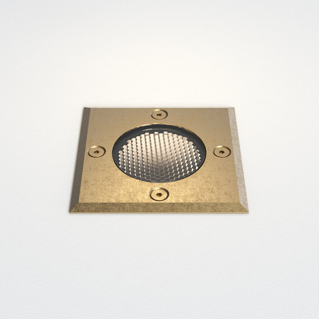1312009 Gramos Square Outdoor Ground Light Solid Brass