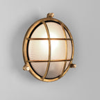1376005 Thurso Round Outdoor Wall Light Cast Brass