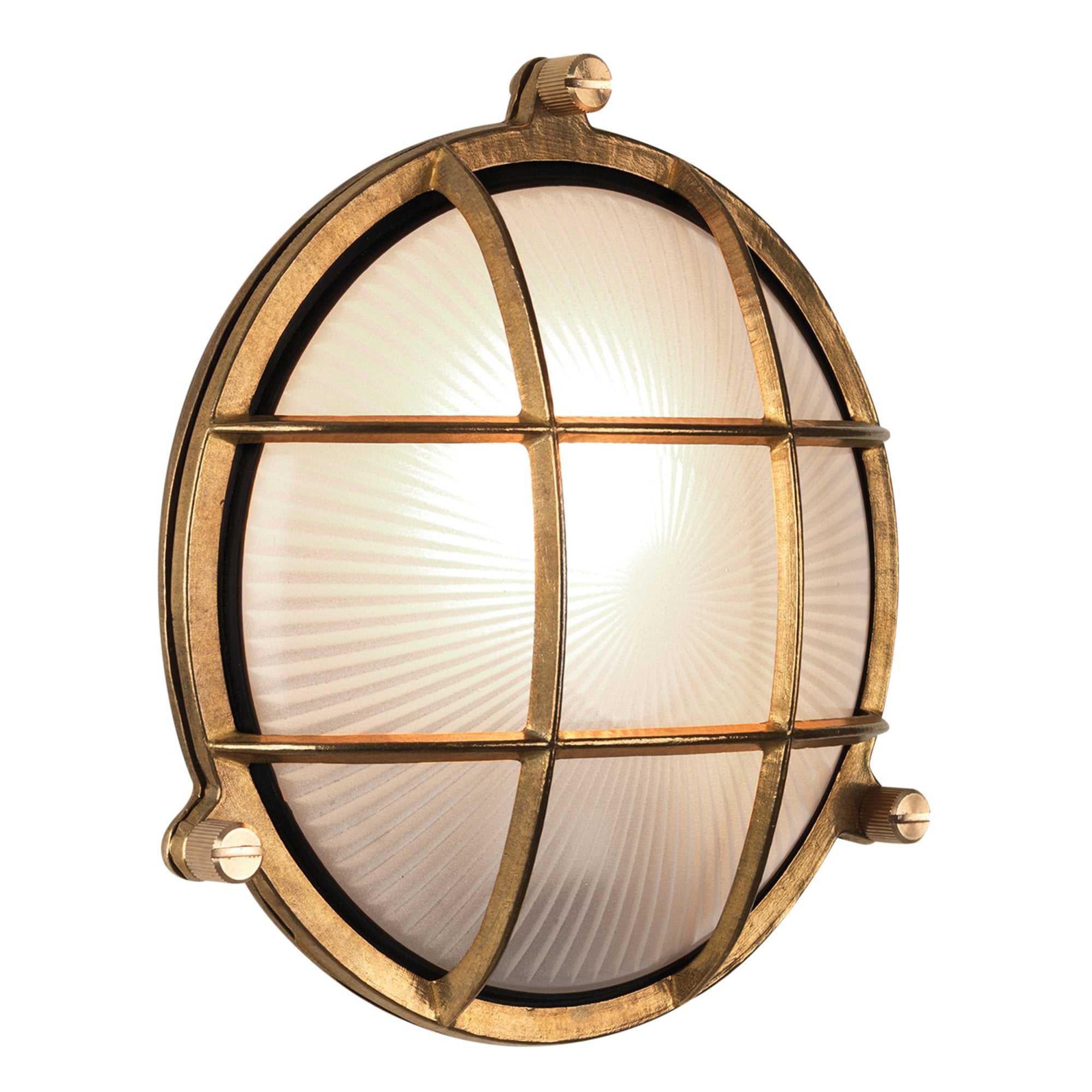 1376005 Thurso Round Outdoor Wall Light Cast Brass