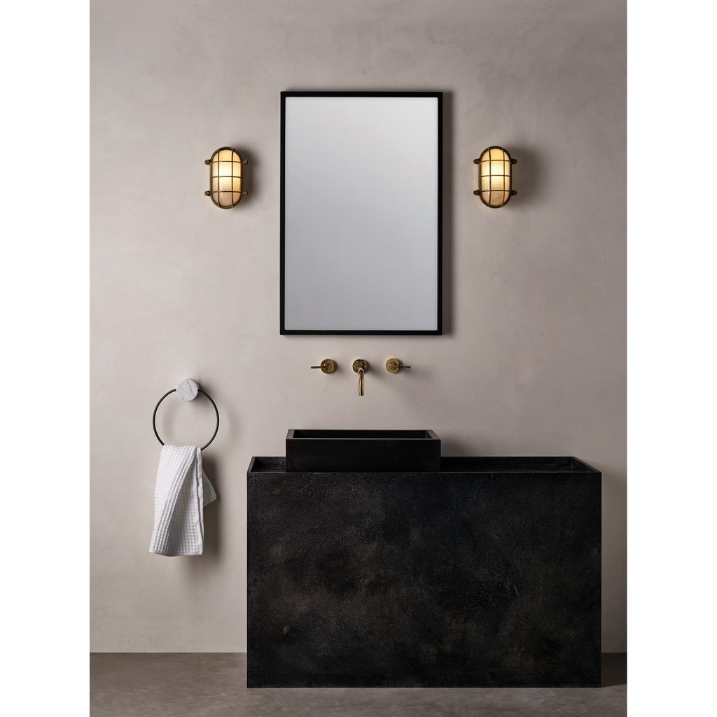 1376006 Thurso Oval Outdoor Wall Light Cast Brass
