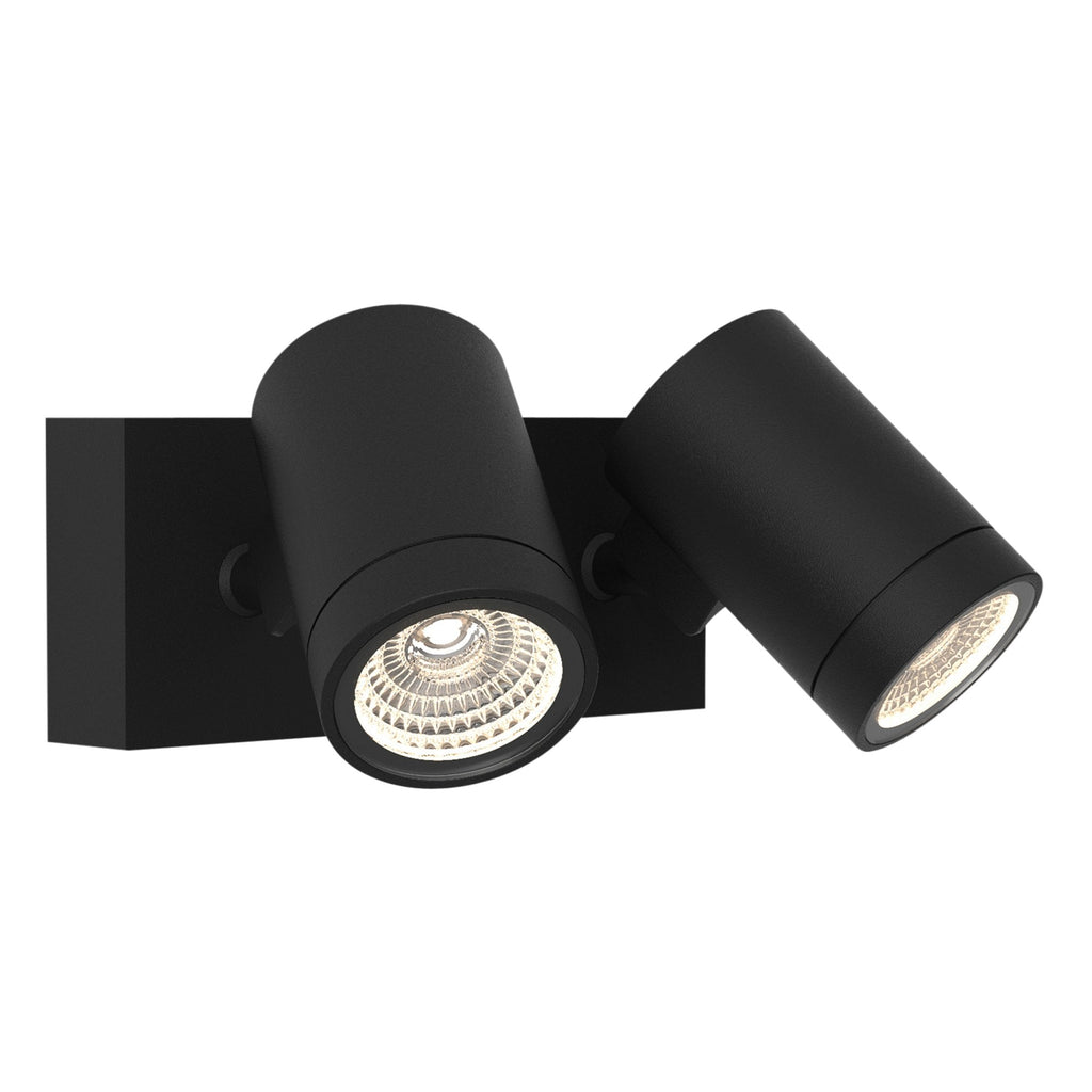 1401018 Bayville Twin Spot LED Outdoor Spotlight Textured Black